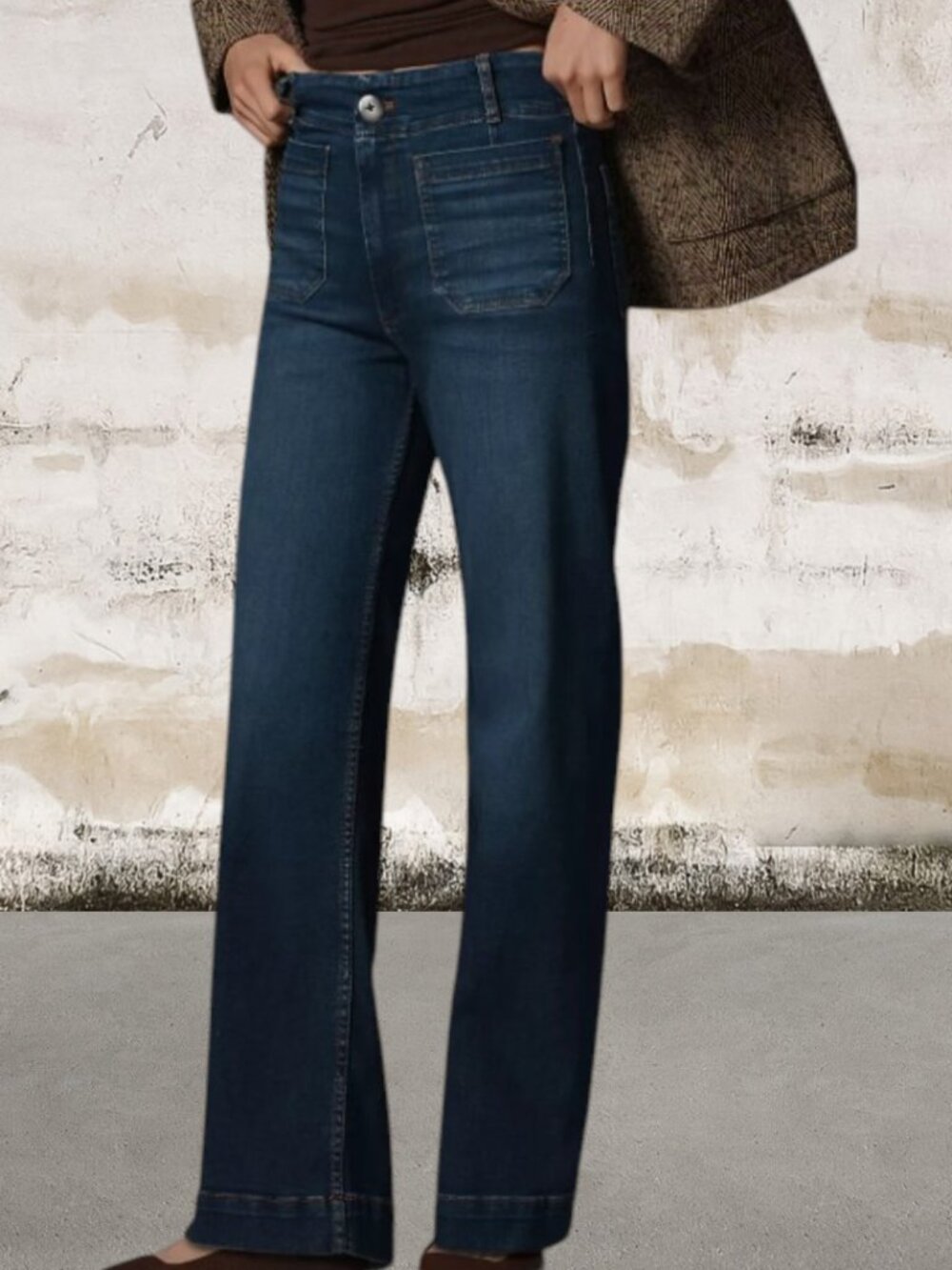 Anthropologie Mauve The Colette Full-Length Wide-Leg Jeans Size 26